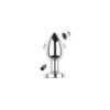 Plug vibrant acier inoxydable anal taille S avec télécommande, USB BOOTY